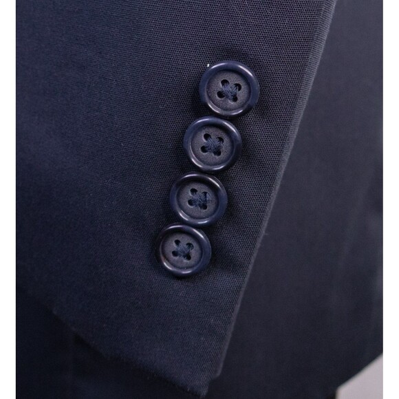JOS A BANK Mens 44L Solid blue Sport Coat Jacket Blazer Two Button Cotton Blend - Picture 7 of 14